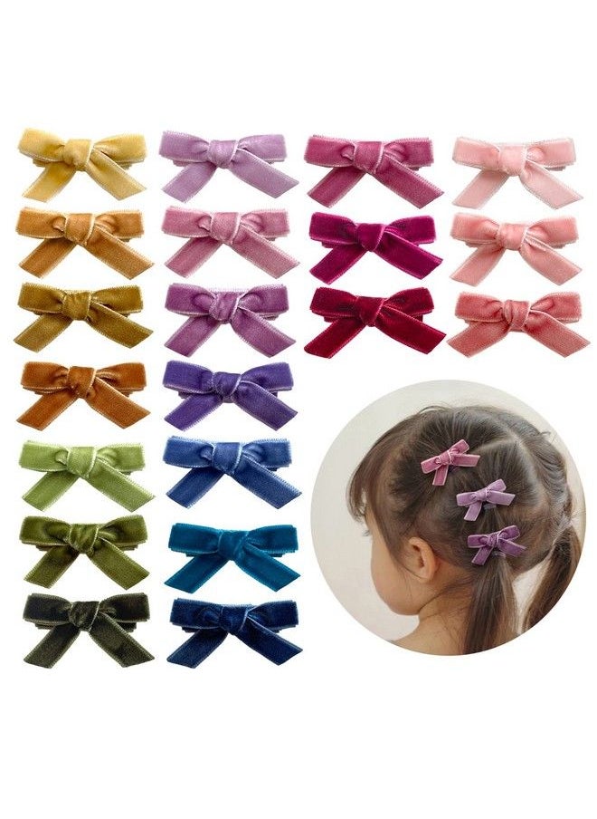 Cherssy - Velvet Baby Hair Clips 20Pcs Boutique Mini Bows Barrettes Fully Lined Hair Alligator Clips For Infant Toddler Baby Girl Fine Hair By Cherssy - Image 1