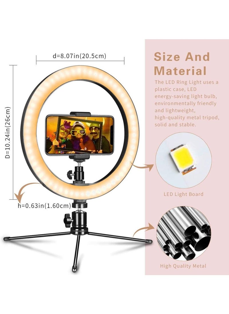 Cool Baby - COOLBABY LED Ring Light 10" with Tripod Stand & Phone Holder for Live Streaming & YouTube Video - Image 1