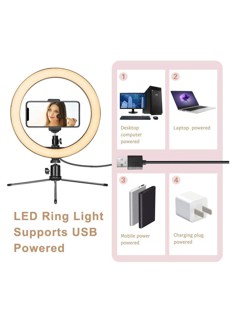Cool Baby - COOLBABY LED Ring Light 10" with Tripod Stand & Phone Holder for Live Streaming & YouTube Video - Image 1
