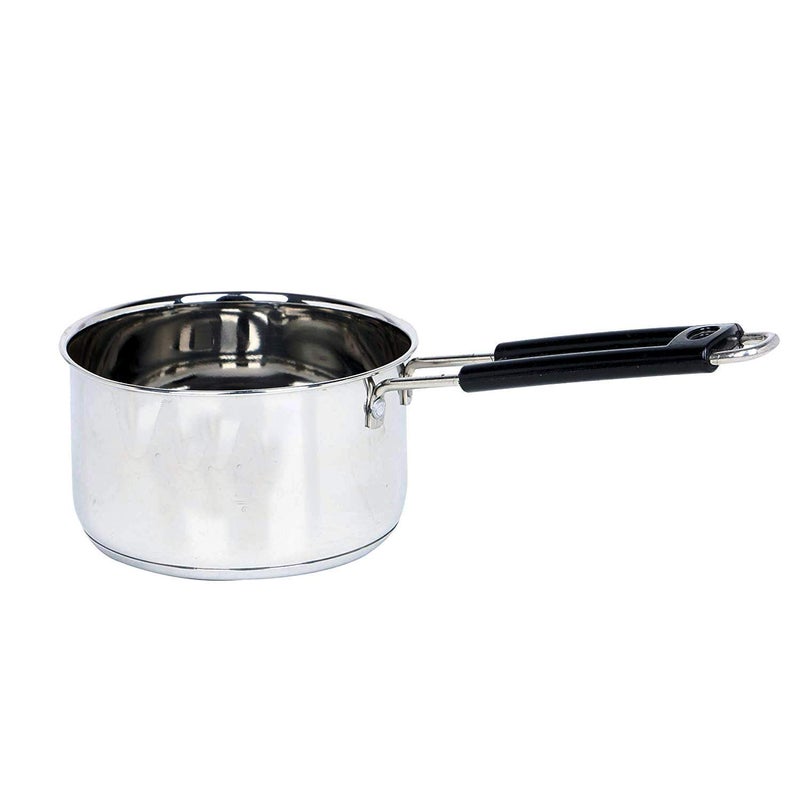Dharam Paul Traders Stainless Steel Saucepan 1.5 Liter Induction Base with Handle Sandwich Bottom Milk and Tea Pan - Image 1