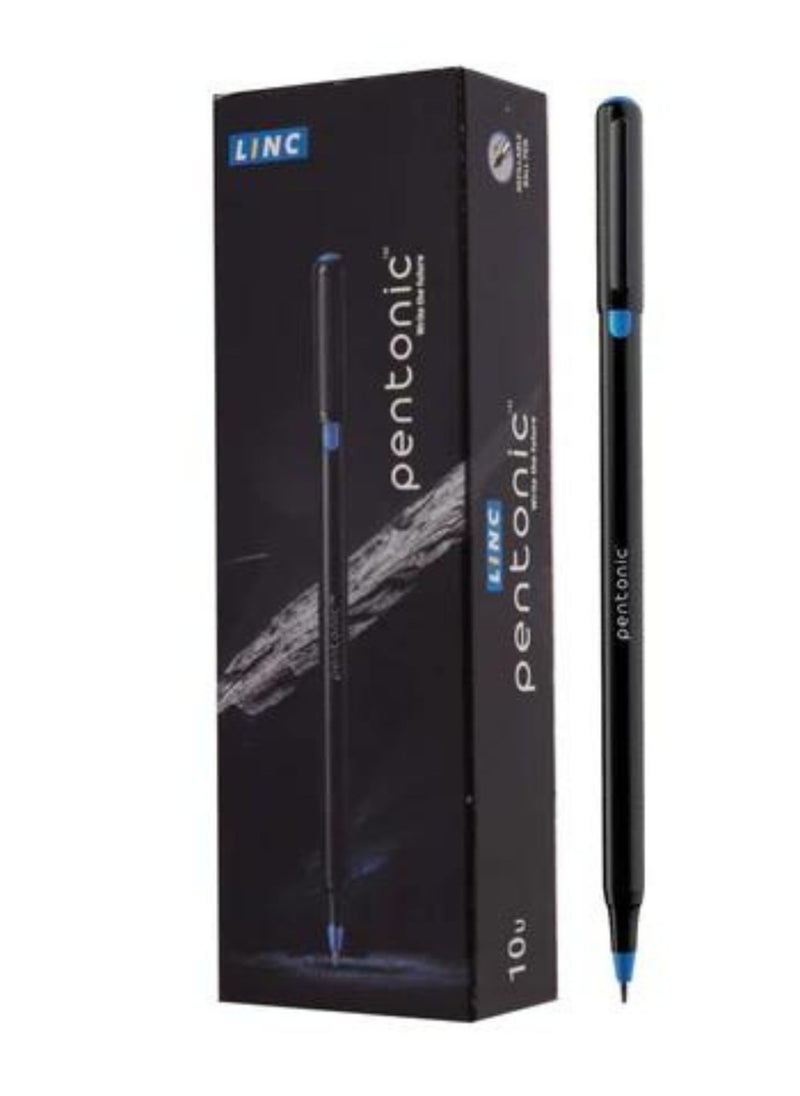 Pentonic Pentonic Black Body Ball Point Pen (Blue Ink, 10 Pcs Box)  - Image 1