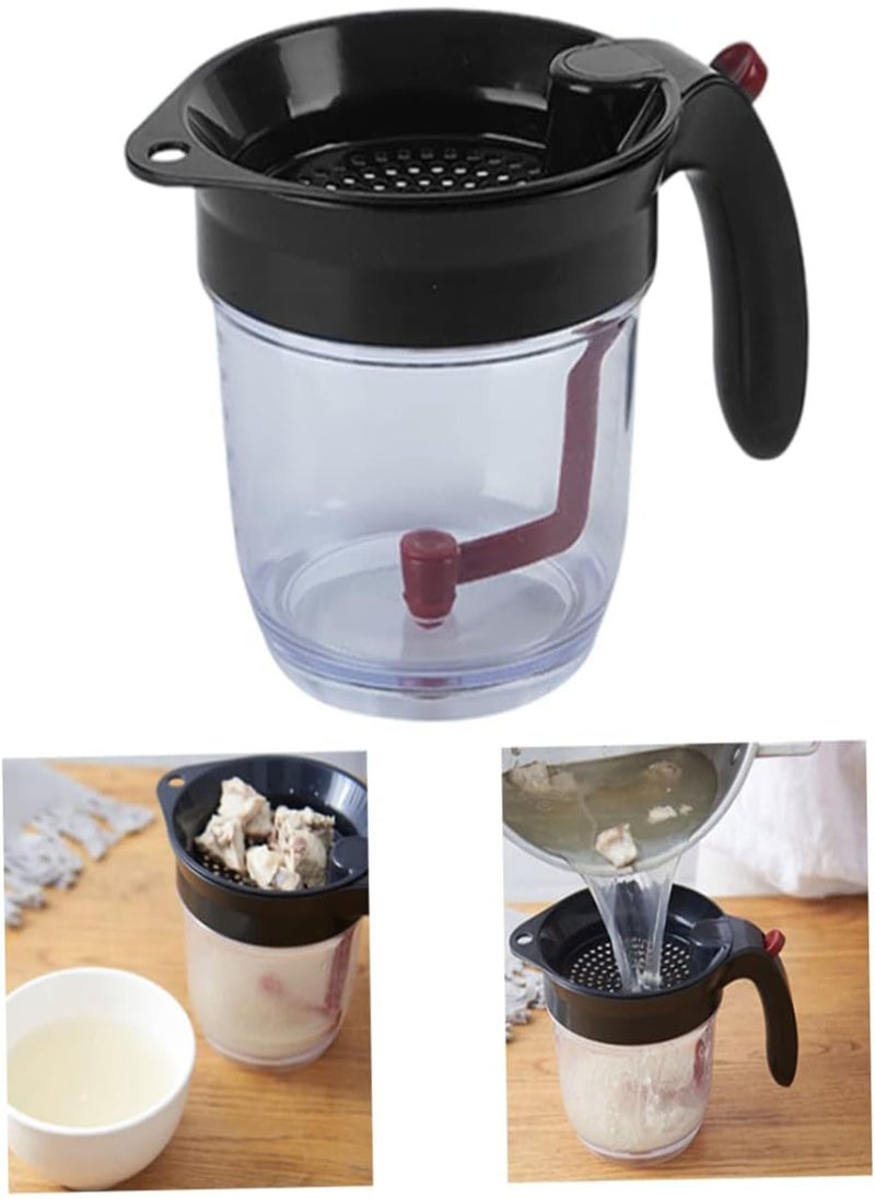 GGOOT - Fat Separator with Bottom Release Oil Gravy Separator with Strainer for Cooking, Fat Separator, Grease Separator for Gravy, Kitchen Gravy Grease Separator - Image 1