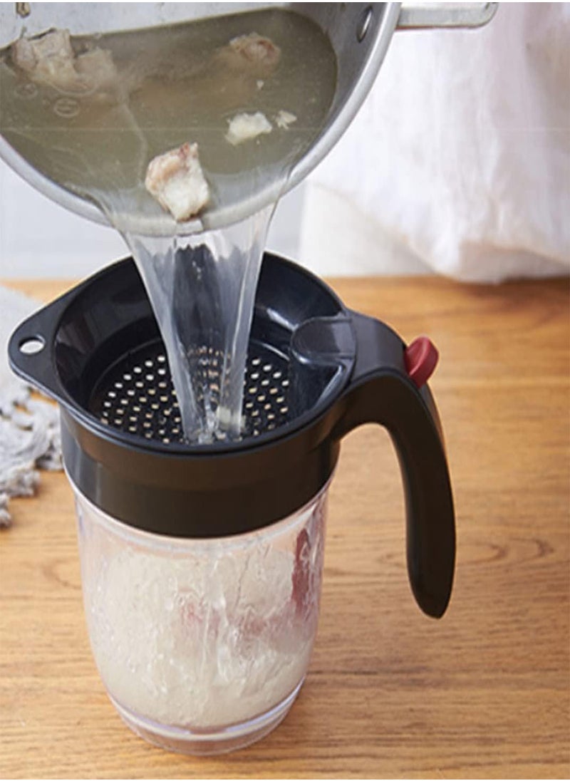 GGOOT - Fat Separator with Bottom Release Oil Gravy Separator with Strainer for Cooking, Fat Separator, Grease Separator for Gravy, Kitchen Gravy Grease Separator - Image 1