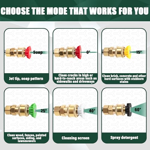 9TH SHOP Pressure Washer Extension Wand Kit, Power Washer Extension Wand, Pressure Washer Lance Attachment with Spray Nozzle Tips,30°,90°,120° Curved Rod, 1/4’’Quick Connect, 4000 PSI - Image 3