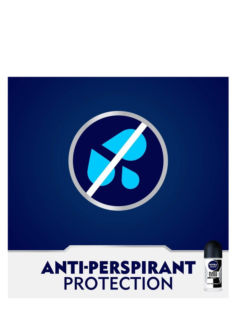 نيفيا 3 عبوة مزيل العرق انفيزبل اسود وابيض الاصلي رول للرجال 50 مل - Image 4