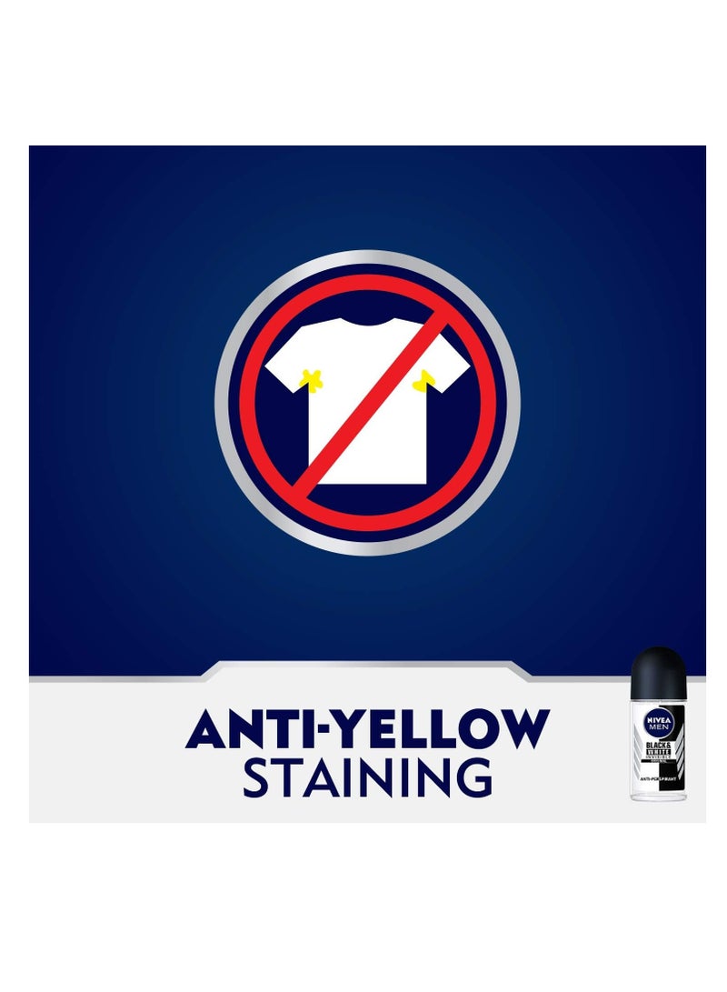 نيفيا 3 عبوة مزيل العرق انفيزبل اسود وابيض الاصلي رول للرجال 50 مل - Image 5