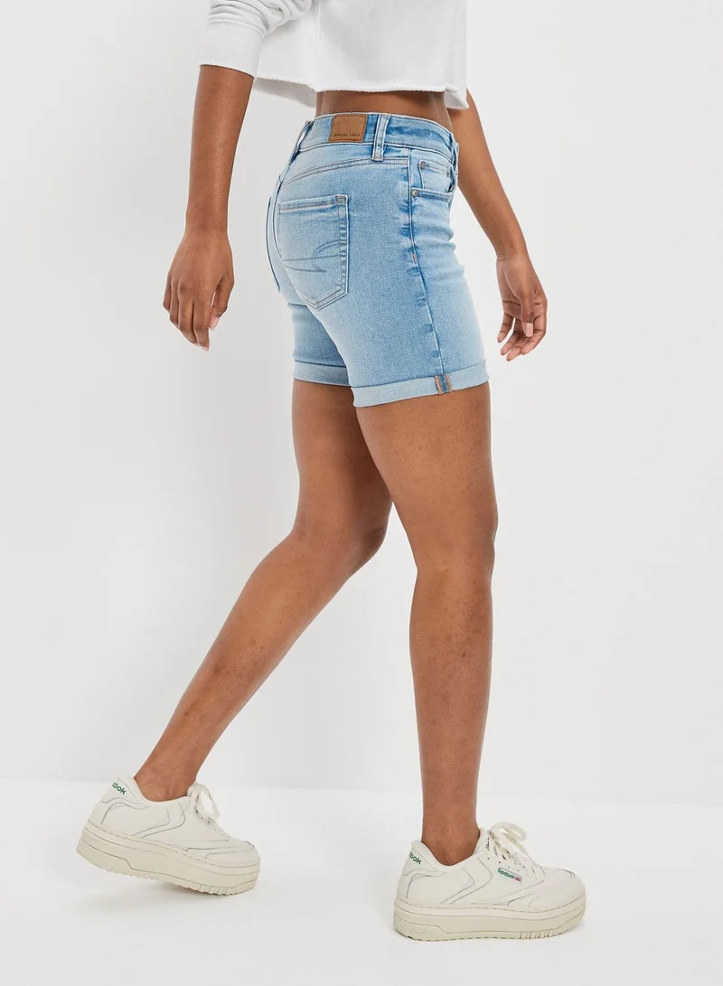 امريكان ايجل High Waist Denim Shorts