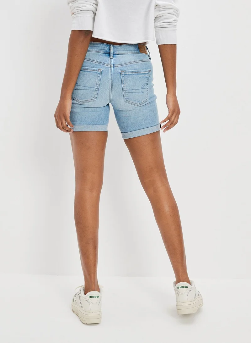 امريكان ايجل High Waist Denim Shorts