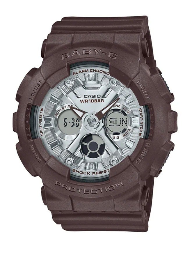 CASIO Women's Analog-Digital Watch, 100M Water Resistant, Brown Resin Band BA-130SW-5ADR - Image 1