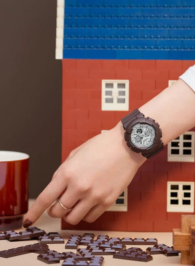 CASIO Women's Analog-Digital Watch, 100M Water Resistant, Brown Resin Band BA-130SW-5ADR - Image 2