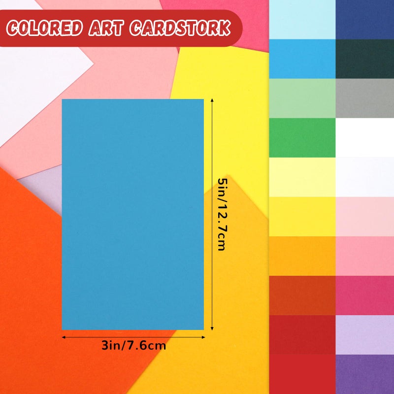 Nitelemn 100 Sheets Rainbow Colored Cardstock Index Card Blank Colorful Thick Paper 92LB/250gsm Cards Stock for Invitations, Postcards, Photos, DIY Crafts Greeting Card Making Scrapbook Supplies (3 x 5Inch) - Image 2