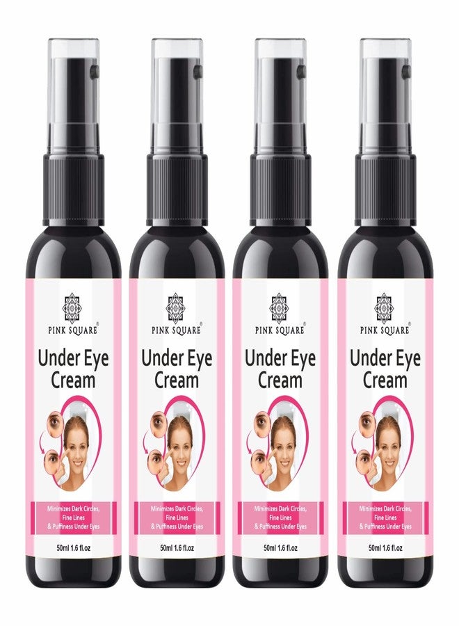 Pink Square Nourishing Under Eye Cream for Dark Circles, Eye Puffiness, Fine Lines & Wrinkles with Green Tea & Carrot Seed -for Men & Women Pack of 4 of 50ML - Image 2