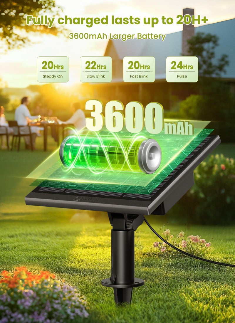 Brightown 58FT Solar String Lights Outdoor with Remote Cable Ties and Hooks, Commercial Grade Patio Lights with 26 LED Shatterproof Bulbs, 3 Light Modes Hanging Light for Backyard Party Decor - Image 4