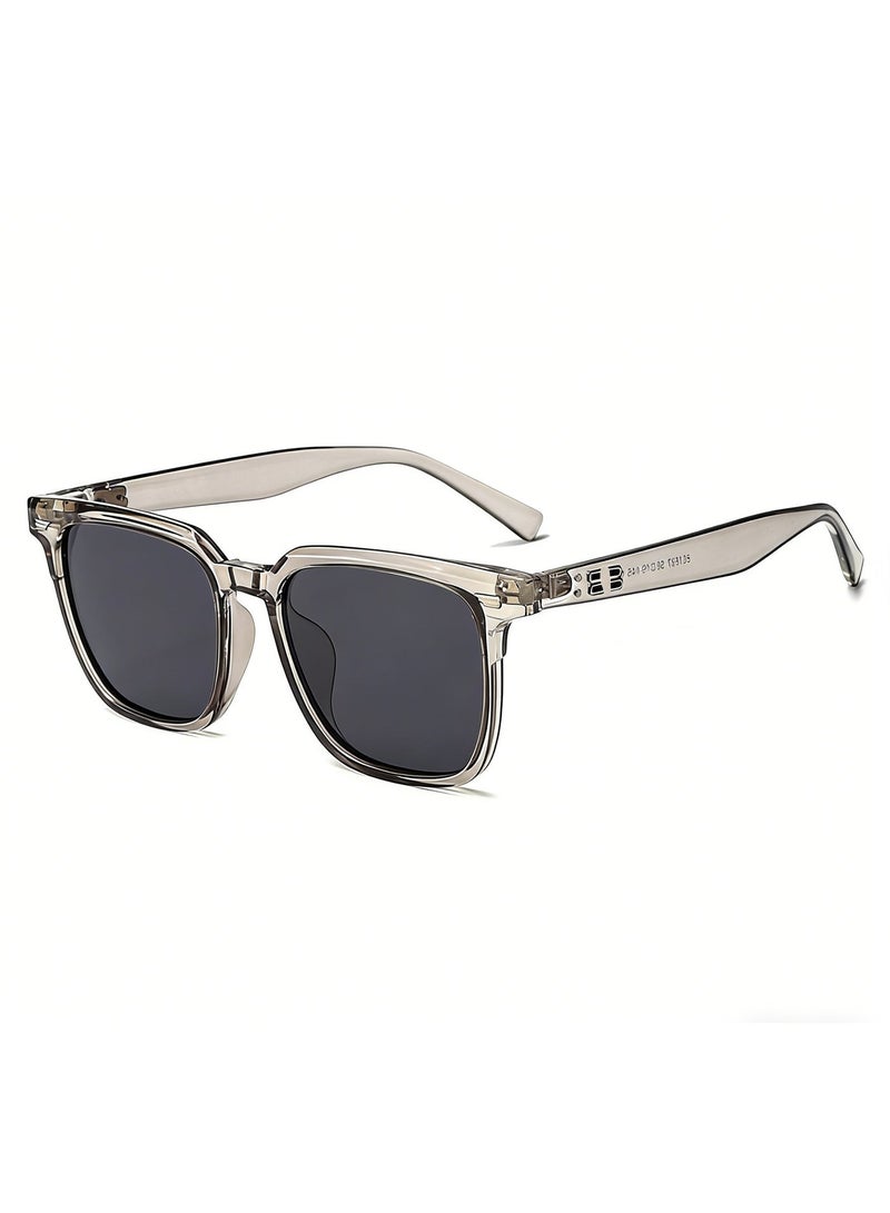Veil Polarized Aviator Sunglasses for Men Women, UV400 Protection Sun Glasses TR Fashion Anti-Glare Sun Shades for Driving, Fishing, Traveling (Transparent Gray Frame) - Image 1