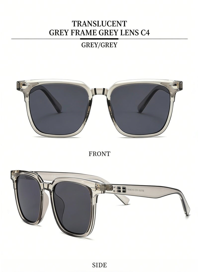 Veil Polarized Aviator Sunglasses for Men Women, UV400 Protection Sun Glasses TR Fashion Anti-Glare Sun Shades for Driving, Fishing, Traveling (Transparent Gray Frame) - Image 3