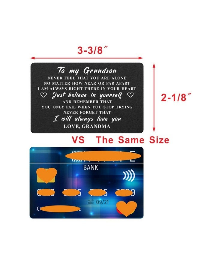 DEGASKEN Grandson Wallet Card From Grandma Never Forget That I Will Always Love You Grandson Back To School Gifts  - Image 3