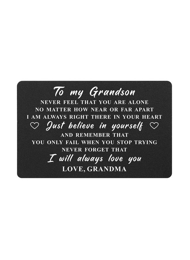 DEGASKEN Grandson Wallet Card From Grandma Never Forget That I Will Always Love You Grandson Back To School Gifts  - Image 1