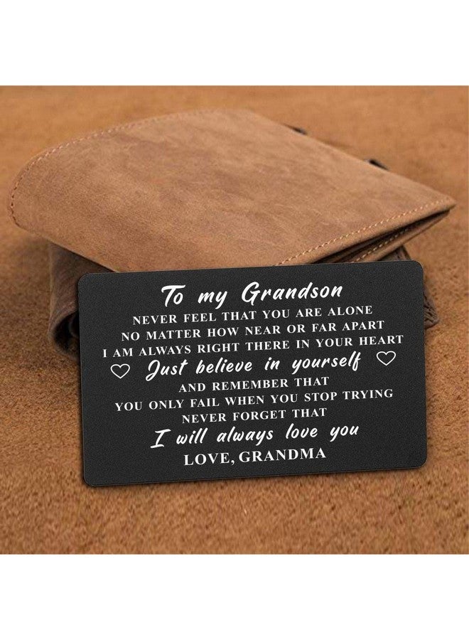 DEGASKEN Grandson Wallet Card From Grandma Never Forget That I Will Always Love You Grandson Back To School Gifts  - Image 2