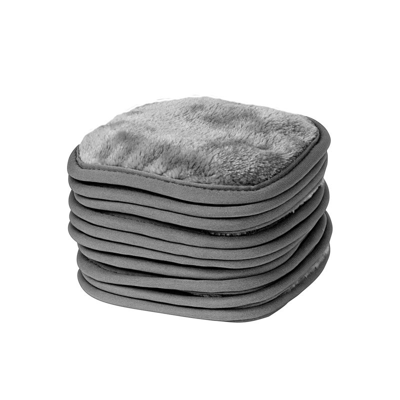 Eurow Reusable Makeup Remover Cloths, Soft Microfiber Face Towels for All Skin Types, Chemical-Free, Protective, Machine Washable, Gentle & Effective Facial Cleansing, 5"x5", Gray, 10-Pack - Image 1
