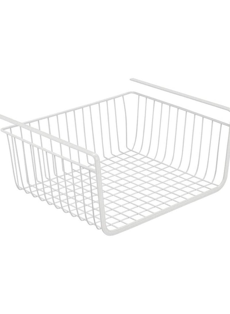 2 Pack Household Metal Under Shelf Hanging Storage Bin Basket with Open Front for Organizing Kitchen Cabinets, Cupboards, Pantries, Shelves - Image 2