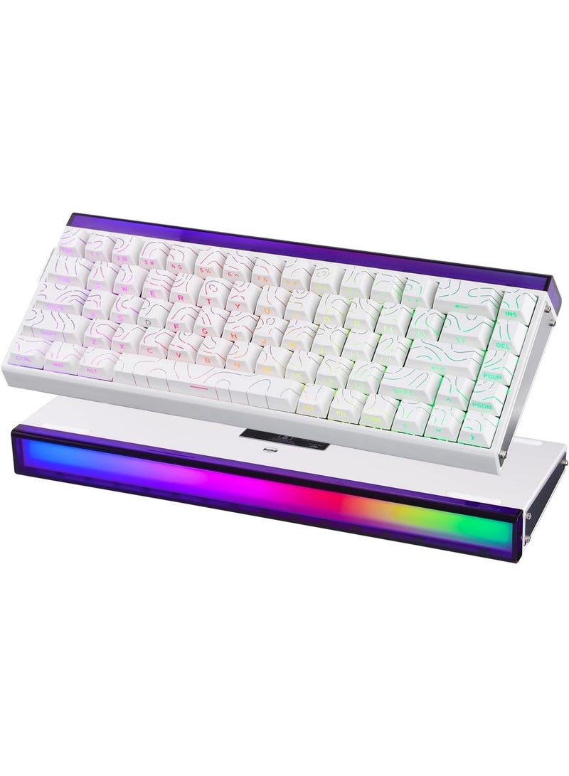 AULA Hero 68HE Gaming Keyboard, 60% Rapid Trigger Mechanical Gaming Keyboard Hall Effect Magnetic Switch with 8000 Hz Polling Rate, Side Printed PBT Keycaps, RGB Backlit Light Box, Customizable Web Software for PC/Mac Gamers,WHITE Contour Engrave - Image 1