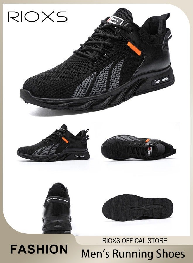 RIOXS Men's Trainers, Fashion Running Shoes For Men, Casual Athletic Workout Sneakers, Breathable Sports Shoes, Non Slip Sneakers For Jogging Walking Hiking, Tennis Basketball Fitness Shoes, Mens Athlesiure Trainers  - Image 2