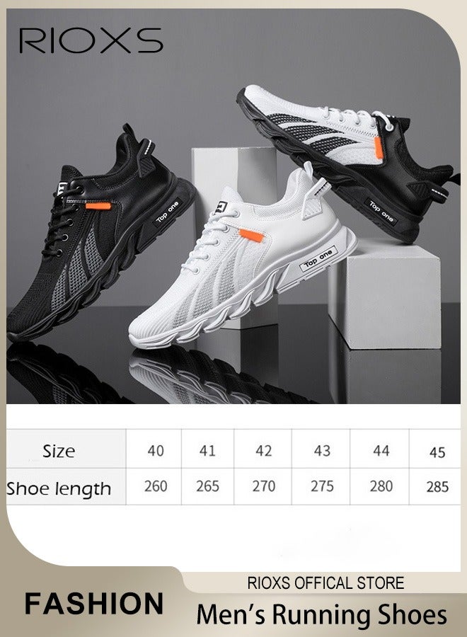 RIOXS Men's Trainers, Fashion Running Shoes For Men, Casual Athletic Workout Sneakers, Breathable Sports Shoes, Non Slip Sneakers For Jogging Walking Hiking, Tennis Basketball Fitness Shoes, Mens Athlesiure Trainers  - Image 5