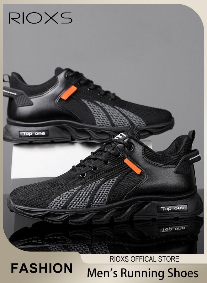 RIOXS Men's Trainers, Fashion Running Shoes For Men, Casual Athletic Workout Sneakers, Breathable Sports Shoes, Non Slip Sneakers For Jogging Walking Hiking, Tennis Basketball Fitness Shoes, Mens Athlesiure Trainers  - Image 4