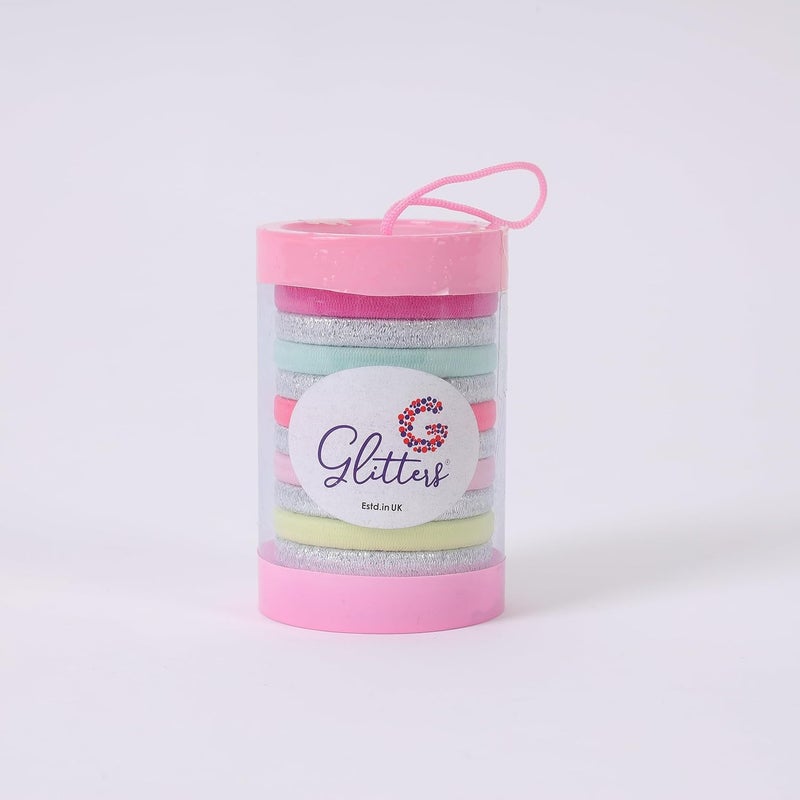 Glitters مجموعة أربطة شعر لامعة عصرية أنيقة مرنة لفتاة الأطفال (مجموعة من 12) - Image 1