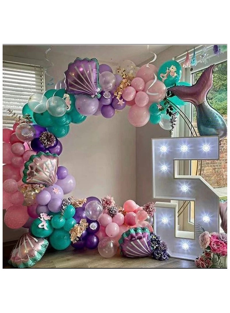 Gorgeous Pink Mermaid Theme Kids Birthday Party Balloon Set - Image 2