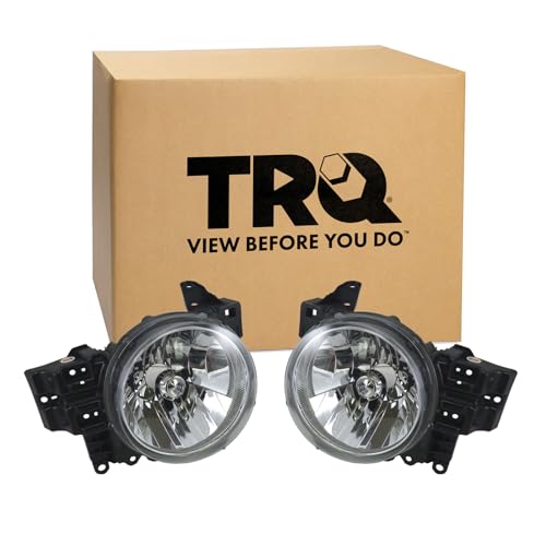 TRQ 2 Piece Headlight Assembly Set Chrome Bezel Driver & Passenger Side Compatible with Toyota FJ Cruiser 2007-2014 TO2502173 TO2503173 8107035445 8114035465 - Image 2
