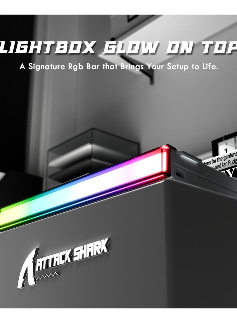 Attack Shark R85 HE Wired 75% Hall Effect Rapid Trigger Mechanical RGB Gaming Keyboard with 8K Polling,0.05mm RT Accuracy,0.08MS Latency,Magnetic Switch,5 Layer Sound Damped,Driver for PC(Star White) - Image 4