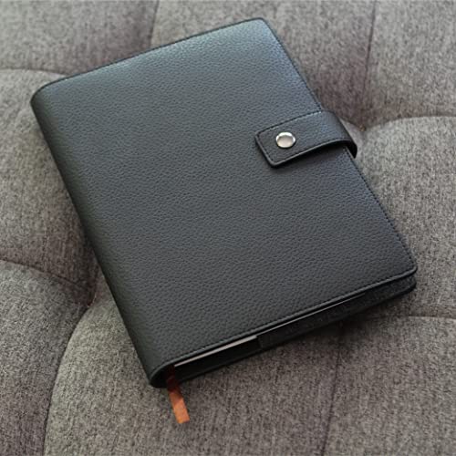 CASE ELEGANCE Black Full Grain Premium Leather Refillable Journal Cover with A5 Lined Notebook - Scratch-Proof DURA-Leather - Image 5