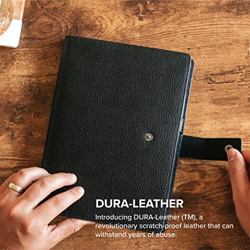 CASE ELEGANCE Black Full Grain Premium Leather Refillable Journal Cover with A5 Lined Notebook - Scratch-Proof DURA-Leather - Image 4