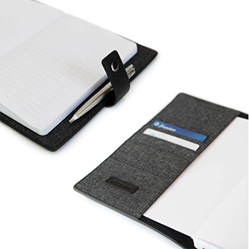 CASE ELEGANCE Black Full Grain Premium Leather Refillable Journal Cover with A5 Lined Notebook - Scratch-Proof DURA-Leather - Image 3