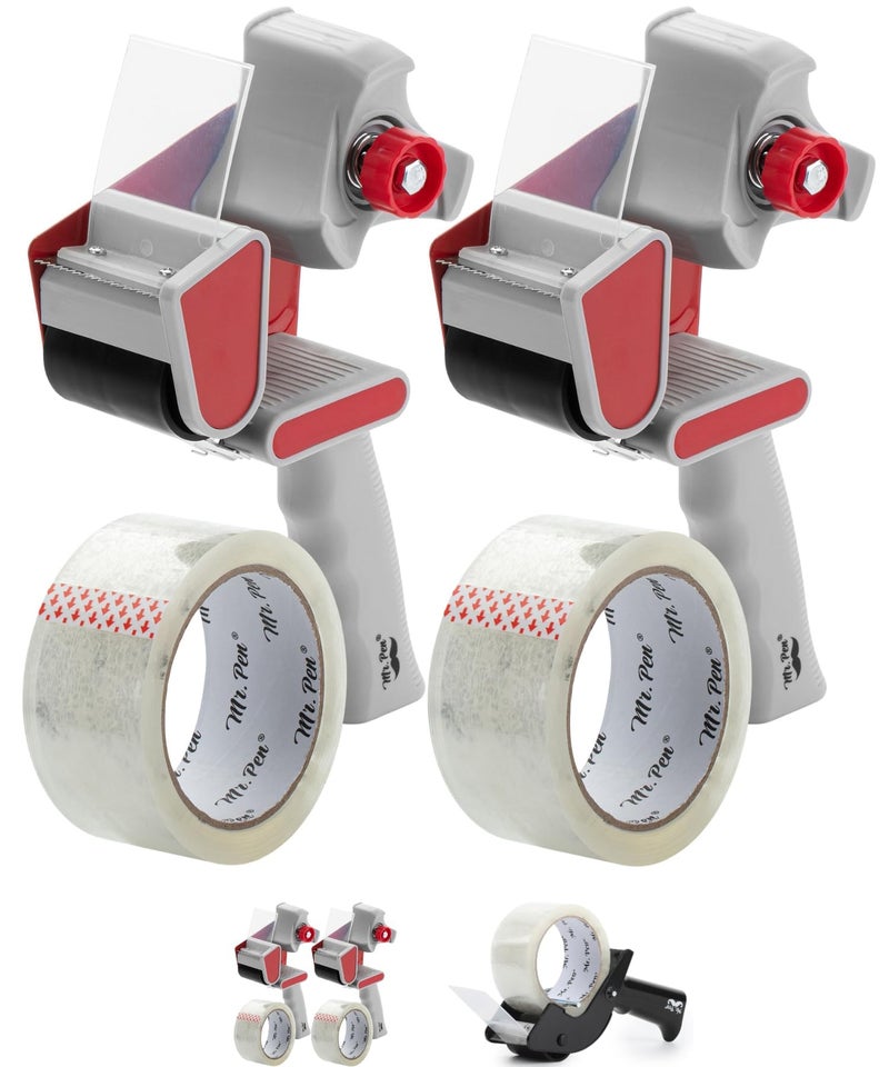 Mr. Pen Mr Pen Heavy Duty Packing Tape Dispenser Gun 2 Inch 2 Pack with 2 Clear Tape Rolls Handheld Tape Gun for Moving Shipping Sealing Boxes Packaging - Image 2