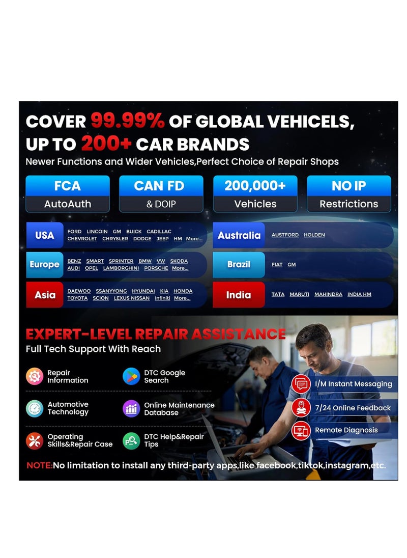 Launch Launch X431 PRO V5.0 8inch Car Diagnostic Tools ECU Online Coding Active Test CANFD DOIP 36 Resets DBScar VII VCI OBD2 Scanner  - Image 2
