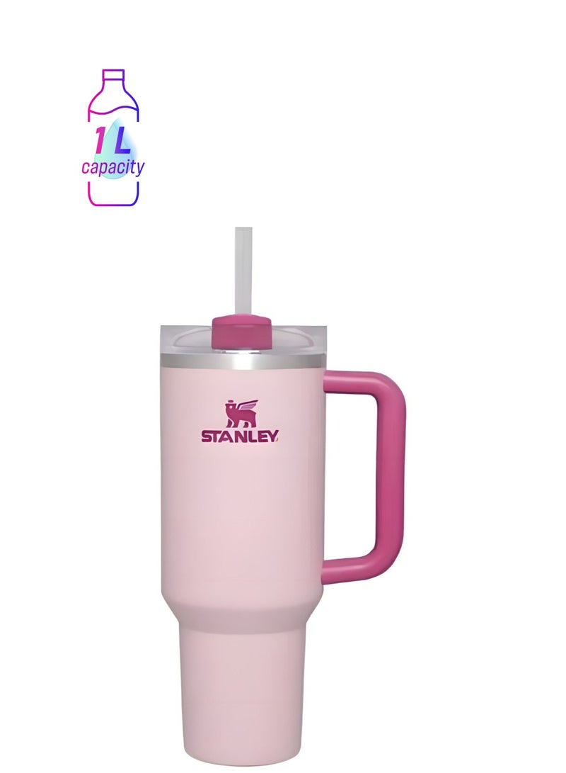 Stanley Stanley Quencher H2.0 FlowState Stainless Steel Vacuum Insulated Tumbler with Lid and Straw for Water, Iced Tea or Coffee, Smoothie and More, Flamingo Pink , 40 oz  - Image 1
