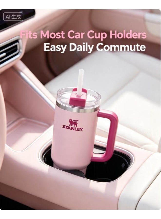Stanley Quencher H2.0 FlowState Stainless Steel Vacuum Insulated Tumbler with Lid and Straw for Water, Iced Tea or Coffee, Smoothie and More, Flamingo Pink , 40 oz - Image 4