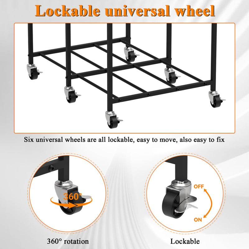 Alyoen 3D Printer Table with Filaments Storage, 360 Rolling Spool Holder with Wheels, Large Capacity 3D Printer Stand Filament Storage Rack for PLA/ABS/TPU, Filament Storage Rack for Workshop Studio Office - Image 4