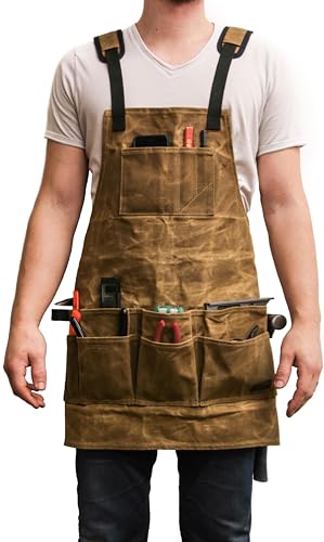 Readywares Waxed Canvas Tool Apron, Carpenter Apron, Woodworking Apron - Image 1
