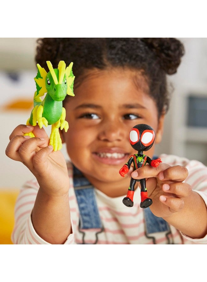 SPIDEY AND HIS AMAZING FRIENDS سبايدي وأصدقاؤه المذهلون مارفل دينو-ويبز، شخصيات الحركة مايلز سبين موراليس وإلكتروسور مارفل، ألعاب الأبطال الخارقين للأطفال من عمر 3 سنوات وما فوق - Image 5