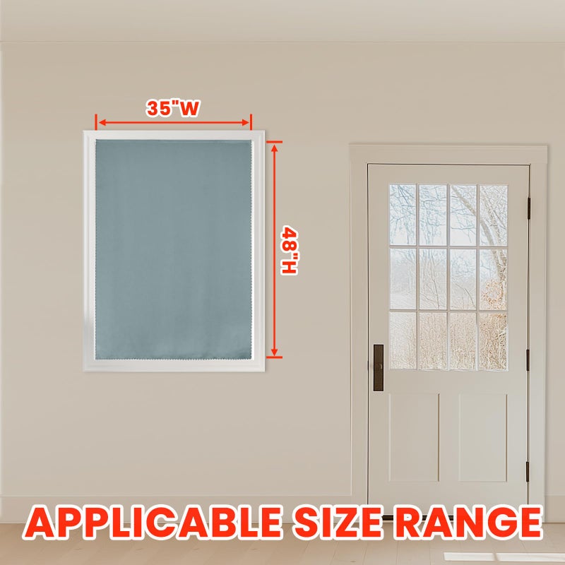 A-jazz AJAZZ self Adhesive Portable 100% Blackout Curtains Simple and Easy to installBedroom Window Thermal Lnsulated Kitchen Room Darkening Black Small Drapes 1-Pack - Image 5