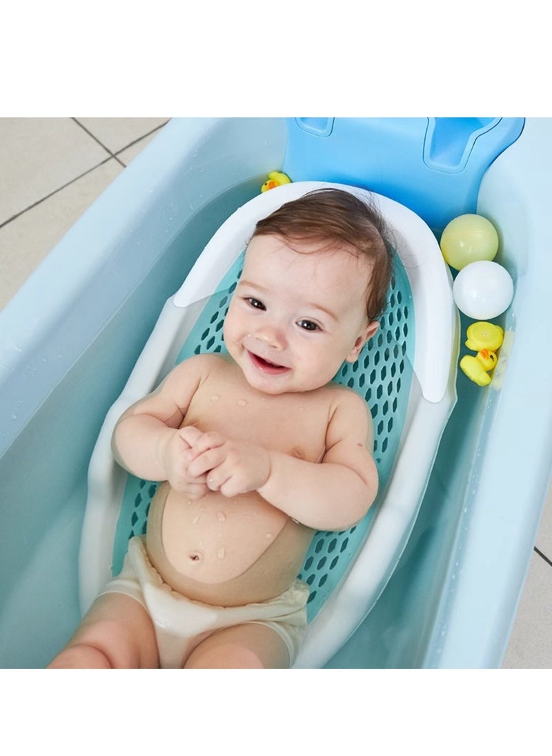 Moms Magic Bath Rack – Soft TPE Back, Anti-Slip Raised Design, Locking Feet, and Hook – Convenient for Bathtub or Bathroom Use, Easy to Dry-Blue  - Image 3