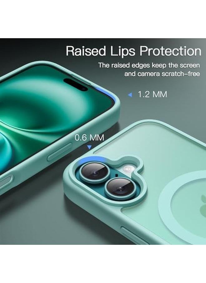 Jetech Magnetic Case For Iphone 16 Plus 6.7 Inch Compatible With Magsafe Translucent Matte Back Slim Shockproof Phone Cover Teal  - Image 5