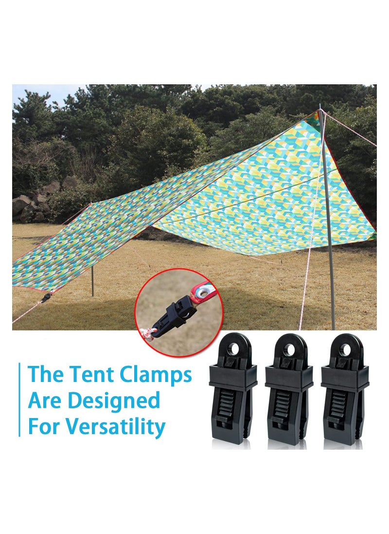 SYOSI - 12PCS Tarp Clip Crocodile Mouth for Multipurpose Secures, Heavy-Duty Tent Clips Sliding Lock Design Tarp Clips Waterproof for Swimming Pool, Cover Awnings, Outdoor Camping, Caravan Canopies, Car Cover - Image 1