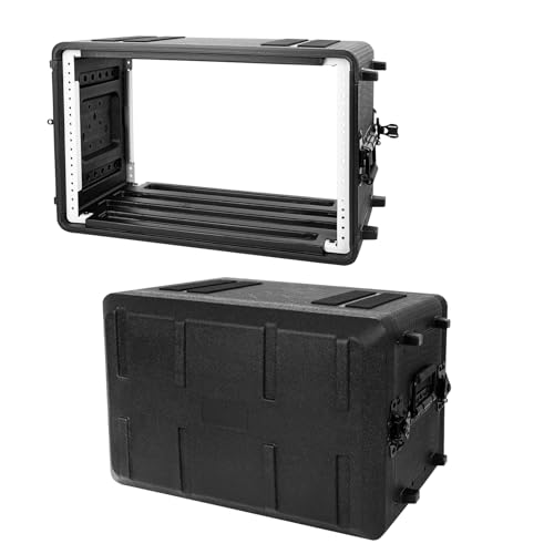 Muscab Pro-Audio PA DJ Flight Road Travel Mount - 6U Rack Case, Waterproof Hard Case with Customized Foam, Wireless Mic System Storage/Amp/Effect/Mixer - Image 1
