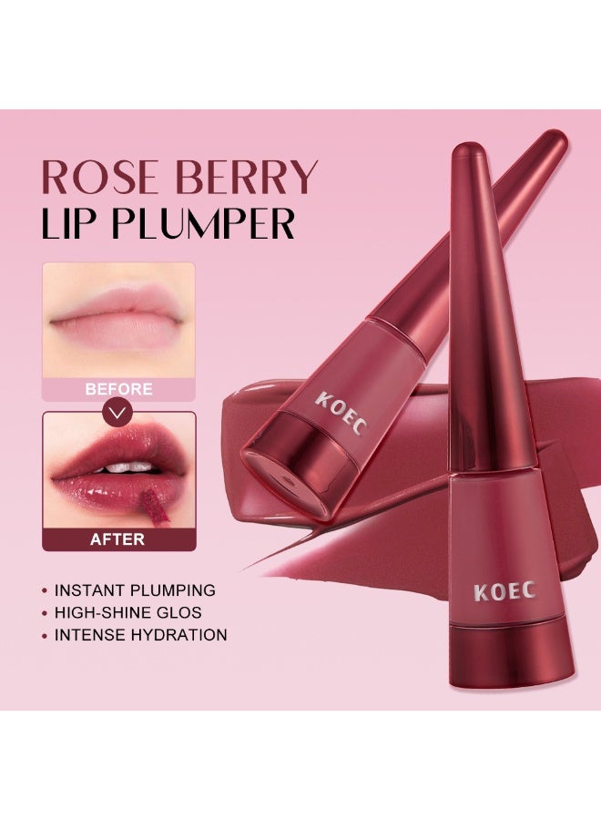 ك أو إي سي سباك شفاه روز بيري 8g -سباك فوري عالي اللمعان بواسطة الترطيب، تلطيف وتوهج وردي لشفاه فولر Luscious - Image 2