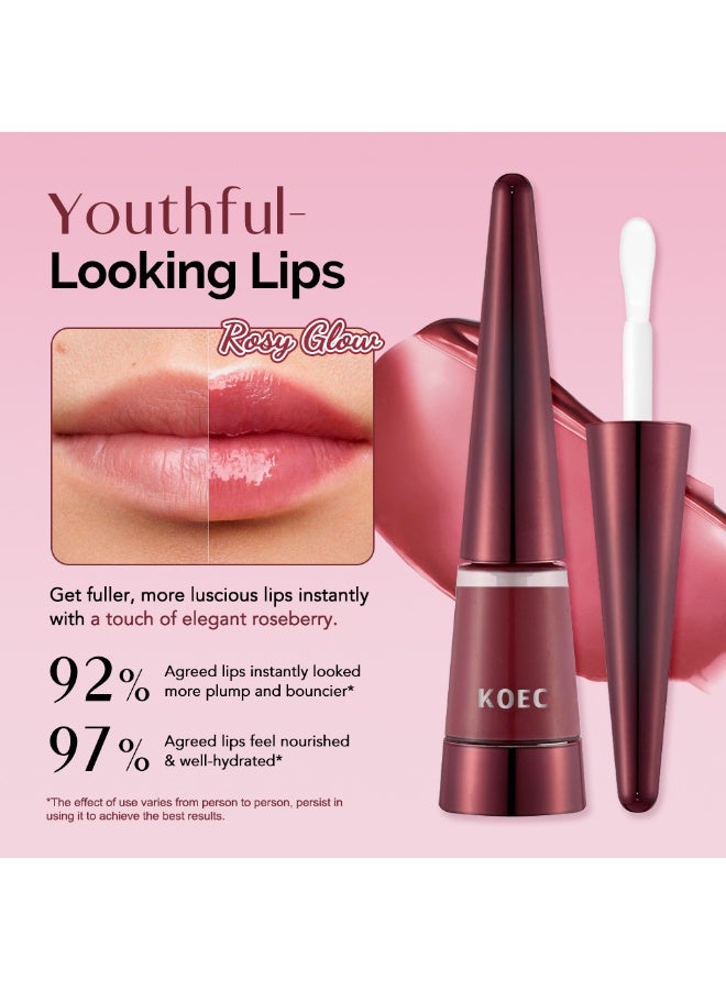 ك أو إي سي سباك شفاه روز بيري 8g -سباك فوري عالي اللمعان بواسطة الترطيب، تلطيف وتوهج وردي لشفاه فولر Luscious - Image 3