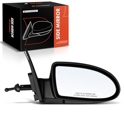 A-Premium Passenger Side Manual Door Mirror - Compatible with Hyundai Accent 2010-2011 - Non-Heated Manual Folding Black Outside Rear View Mirror with Turn Signal and Blind Spot Detection - Image 1